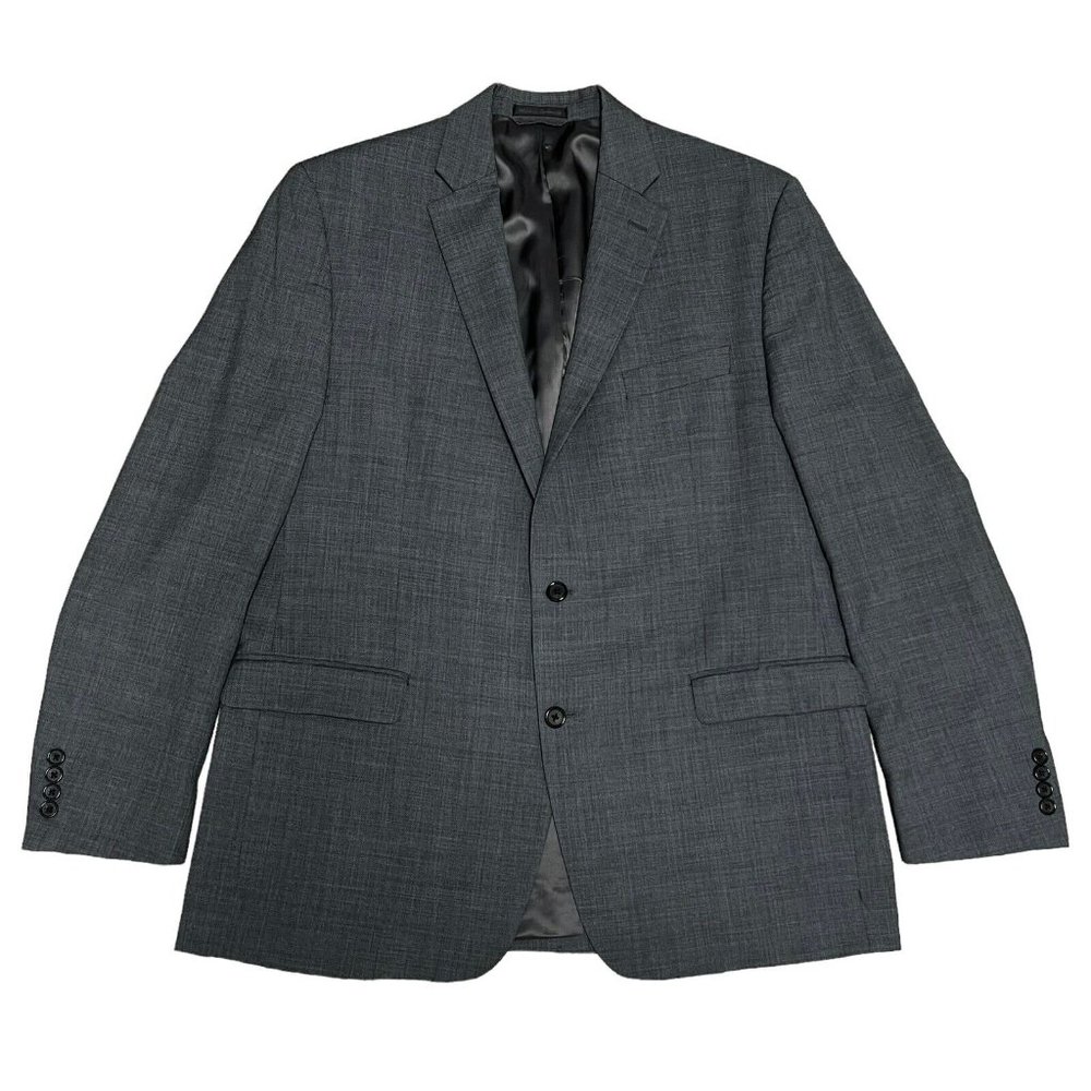 Lauren Ralph Lauren Blazer Sport Coat Jacket 44L Gray 100% Natural Wool Stretch